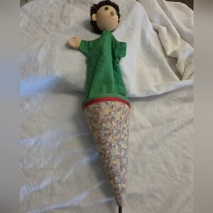Vintage Pop Up Cone Puppet Toy On Plastic Stick